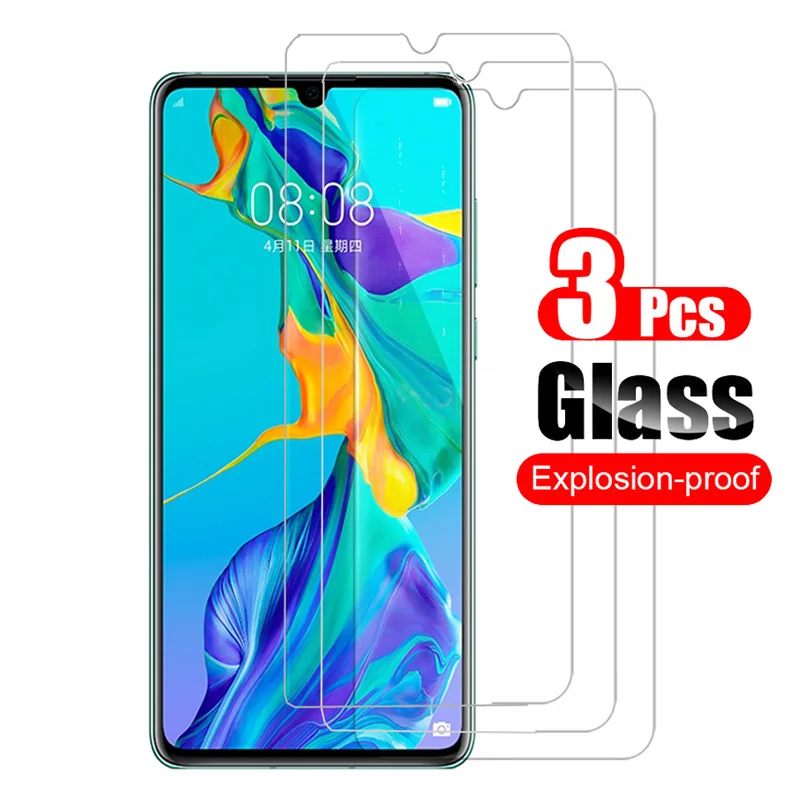 Protecteur d'écran 9H, 3 pièces, Film en verre trempé, transparent, pour Huawei P30 P30 Lite