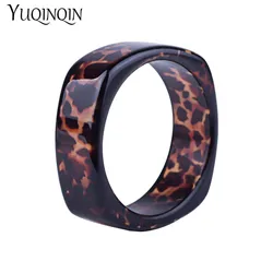 Vintage Fashion Resin Cuff Bracelets Bangles for Women Leopard Print Acrylic Wide Geometric Bracelets For Girl Charm Jewelry