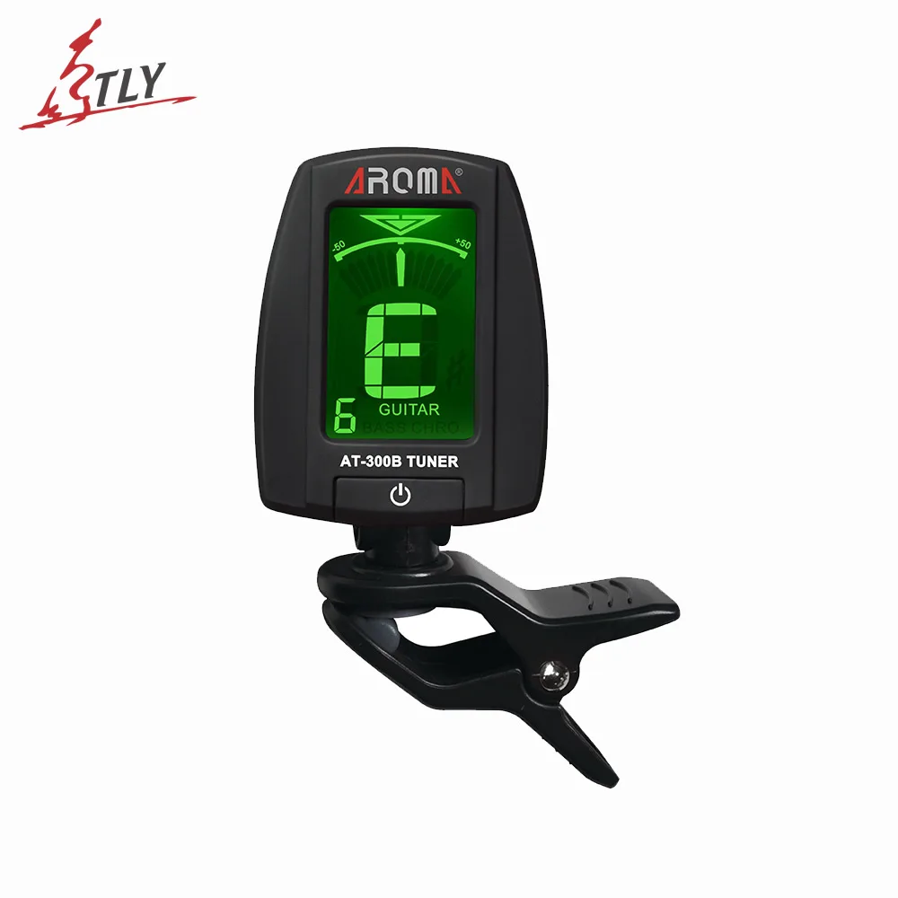 Aroma AT-300B 360 Degree Clip Tuner LCD Digital Chromatic Tuner for Acoustic Guitar Bass 6 & 12 String Guitar