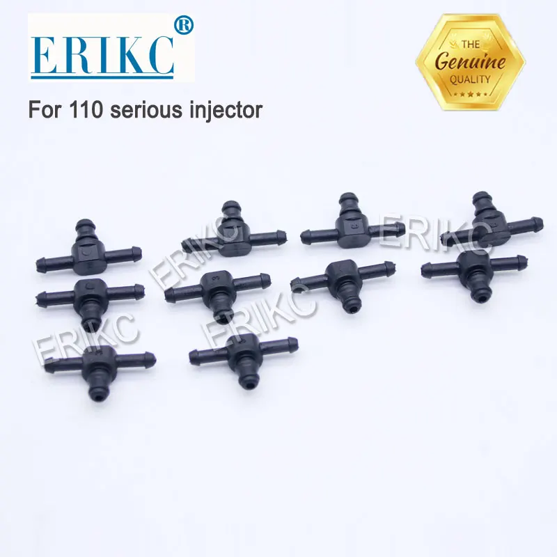 ERIKC Diesel injecor Return Oil Backflow Pipe Connector T Type Plastic Tee Joint Fitting for Bosch 110 Series Fuel Injections