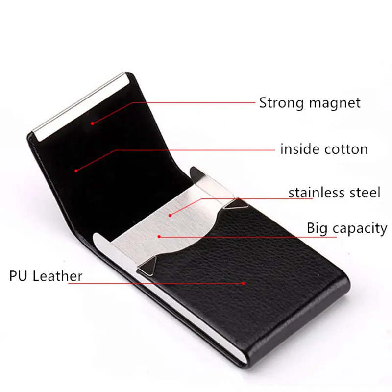 ZOVYVOL 2024 RFID ID Credit Card Holder Creative Metal Wallet Leather Business Card Holder Women Men Slim Name Card Case&