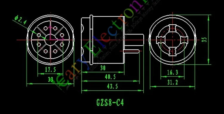 Wholesale and retail 2pcs VACCUM Tube Adapter Socket Convert 8pin to 4pin 5Z3 80 6A3 to 5U4G GZ37 amp free shipping