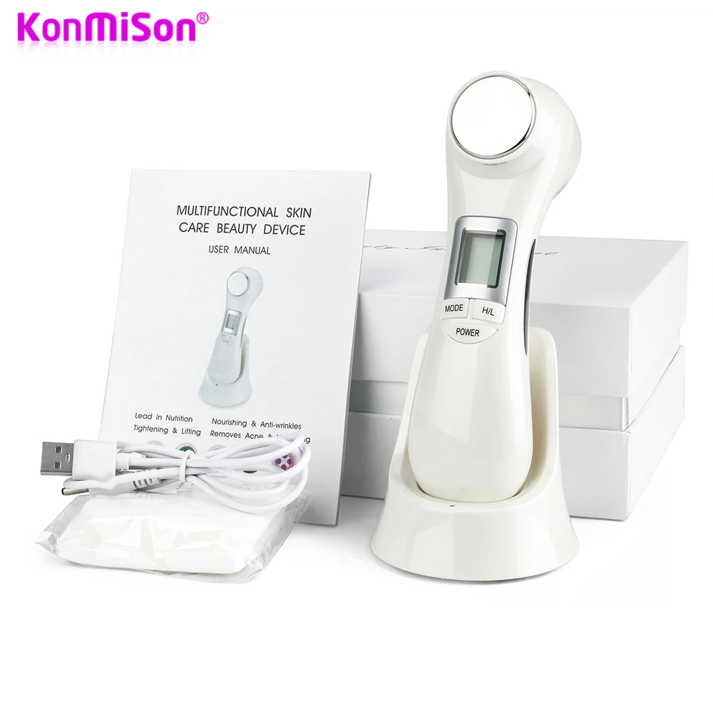 

6 in 1 LED RF Photon Therapy Facial Skin Lifting Rejuvenation Vibration Device Machine EMS Ion Microcurrent Mesotherapy Massager