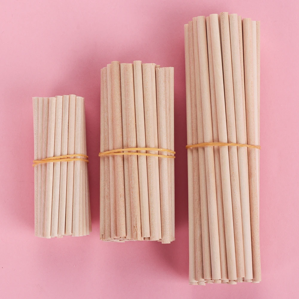 10/50PCS Pine Round Wooden Rods counting Sticks Educational Toys  Premium Durable Dowel Building Model Woodworking DIY Crafts