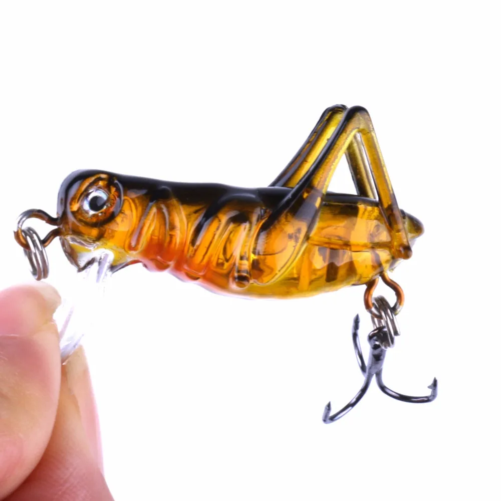 INFOF 5pcs Hard Plastic Grasshopper Insect Fishing Lures 3.3cm/3g Worm Fishing Baits Pesca Bass Fishing Tackles Fake Lures