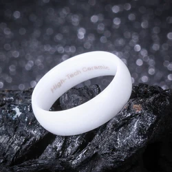 Hot Sale in Russian 6mm White Ceramic Rings Men Women Wedding Engagement Band Fashion Classic Special Design Anillos Jewelry