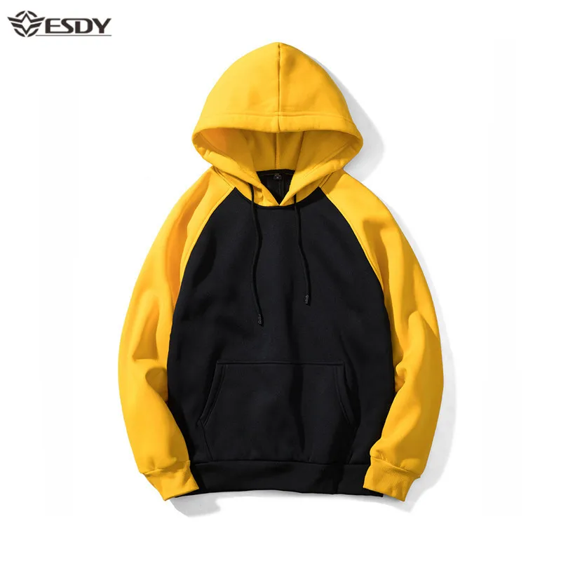 

Quality Brand Men Hoodie 2019 Autumn Warm Fleece Sweatshirt Men Fashion Patchwork Long Sleeve Hip Hop Streetwear US/EU Size XXL