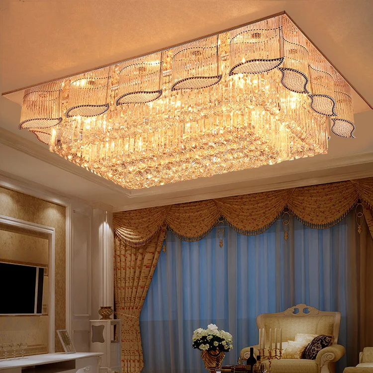 Gold Crystal Ceiling Lamp Living Room Plafonnier led Deckenleuchte Luminaire Plafonnier led Moderne Plafondlamp Ceiling Lights