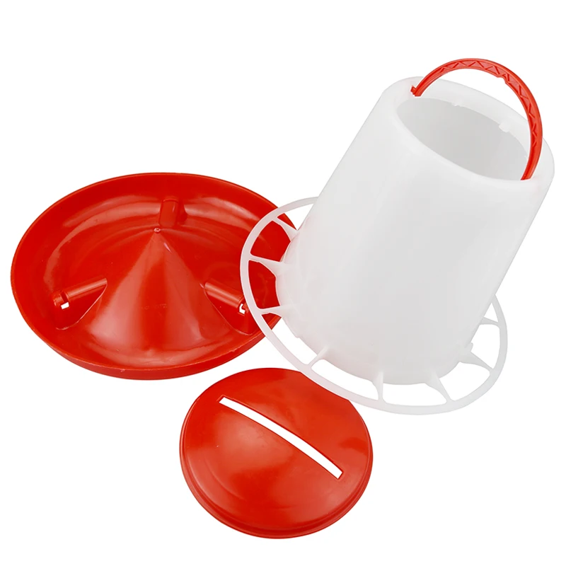 Neue Geflügelfutterautomaten 3kg / 5kg Futtereimer für Hühner, Enten, Wachteln – Bodenfutterautomat für Geflügel und Enten – Detail 8