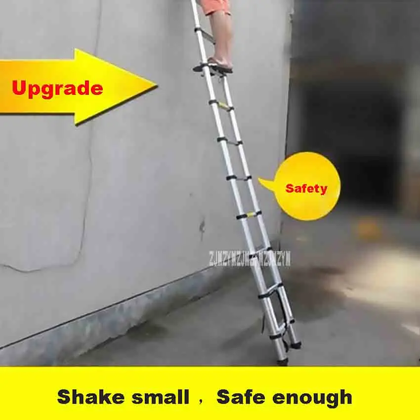 New DLT-A Aluminum Alloy Thickened 5.7 Meters Extension Ladder 15-step Single-sided Straight Ladder Folding Engineering Ladder