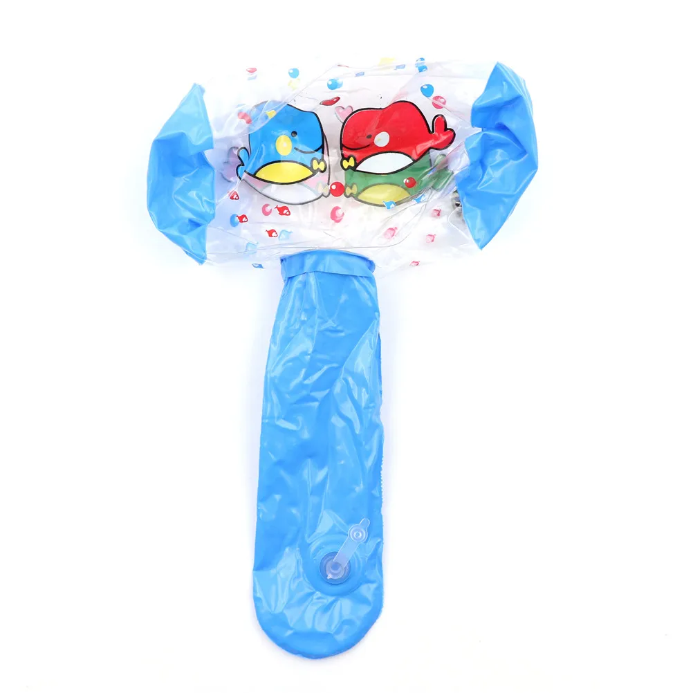 1Pc Cute Cartoon Inflatable Hammer Air Hammer With Bell Kids Children Blow Up Noise Maker Toys Color Random