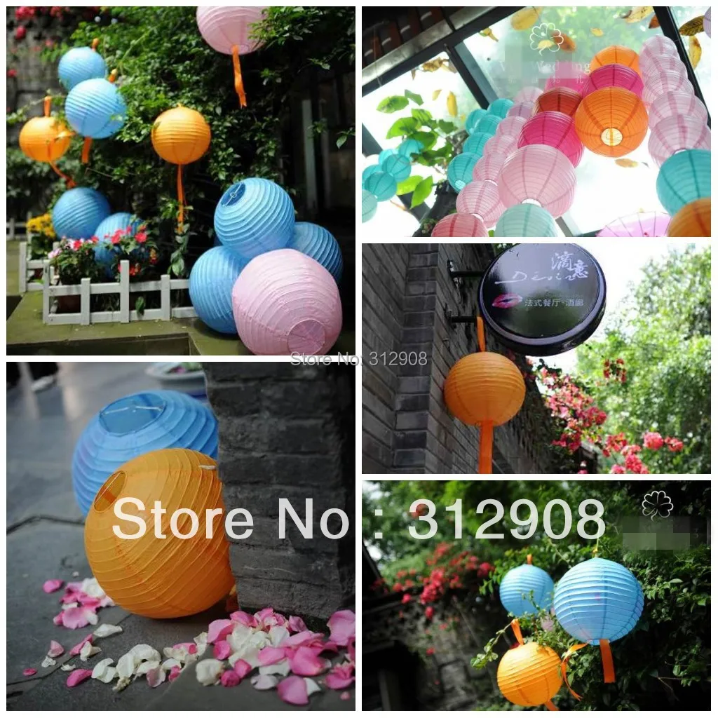 

10pcs/lot) 8''(20cm)Free shipping! wedding lantern, round lantern, wedding decoration, hanging paper lantern