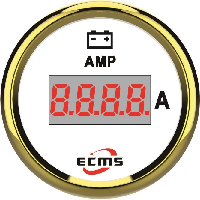 Marine Digital Amperemeter With Current Pick-Up Unit 150A 52mm Gold White 800-00167