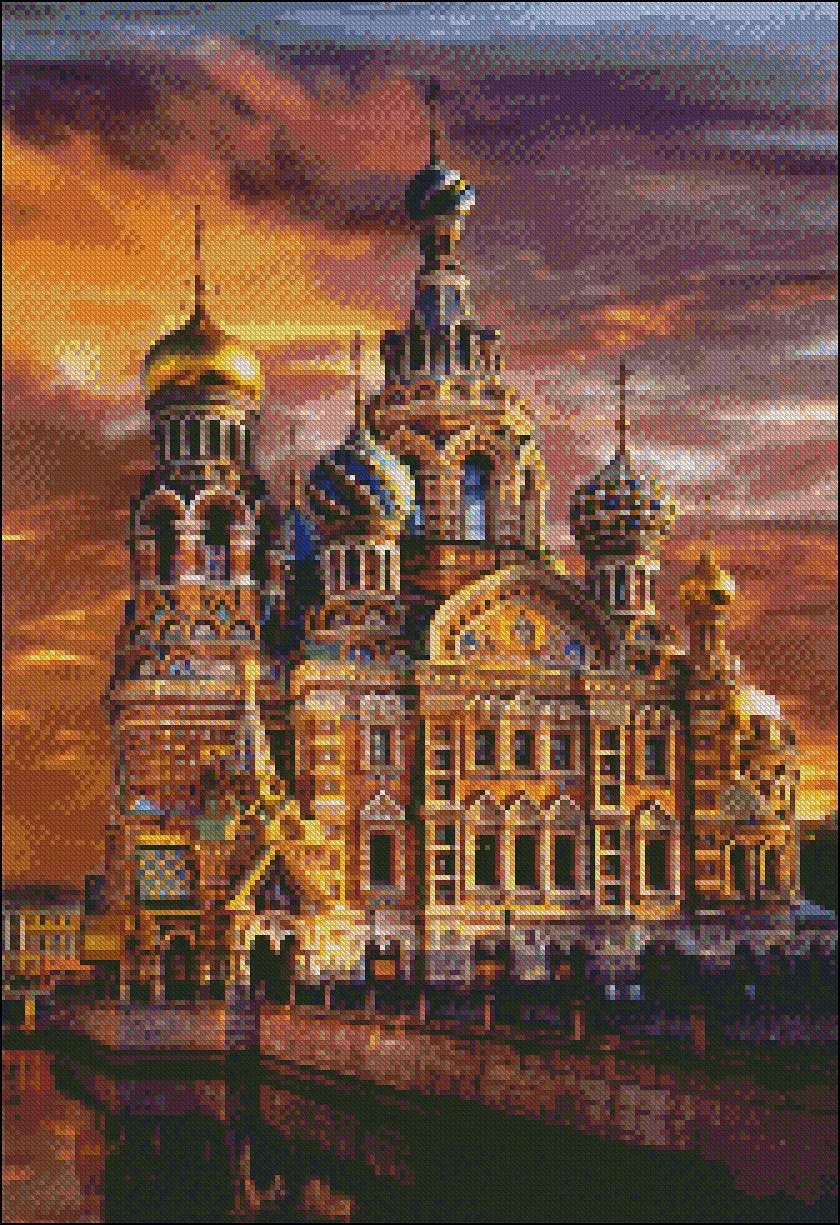 Embroidery Counted Cross Stitch Kits Needlework - Crafts 14 ct DMC Color DIY Arts Handmade Decor - Cathedral of St. Petersburg