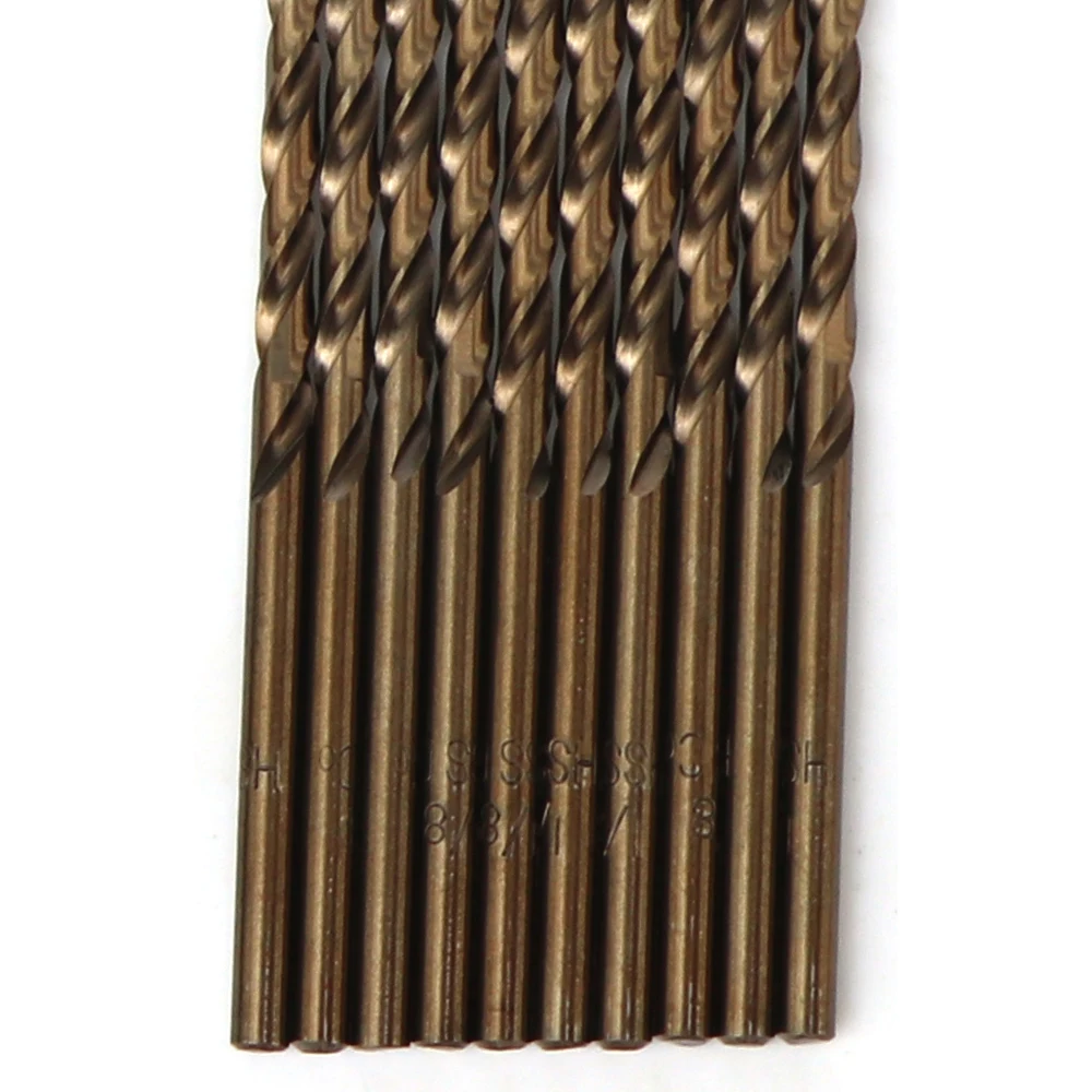 Набор кобальтовых сверл Drillforce M35, 50 шт., для сверления твердой стали, чугуна и нержавеющей стали, 1-3 мм