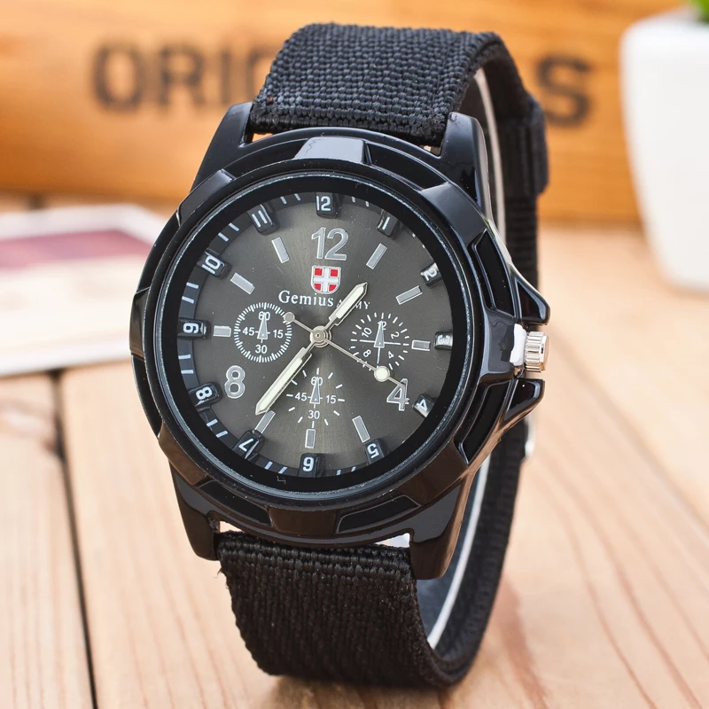 

2024 New Famous Brand Men Quartz Watch Army Soldier Military Canvas Strap Fabric Analog Wrist Watches Sports Clock Wristwatches