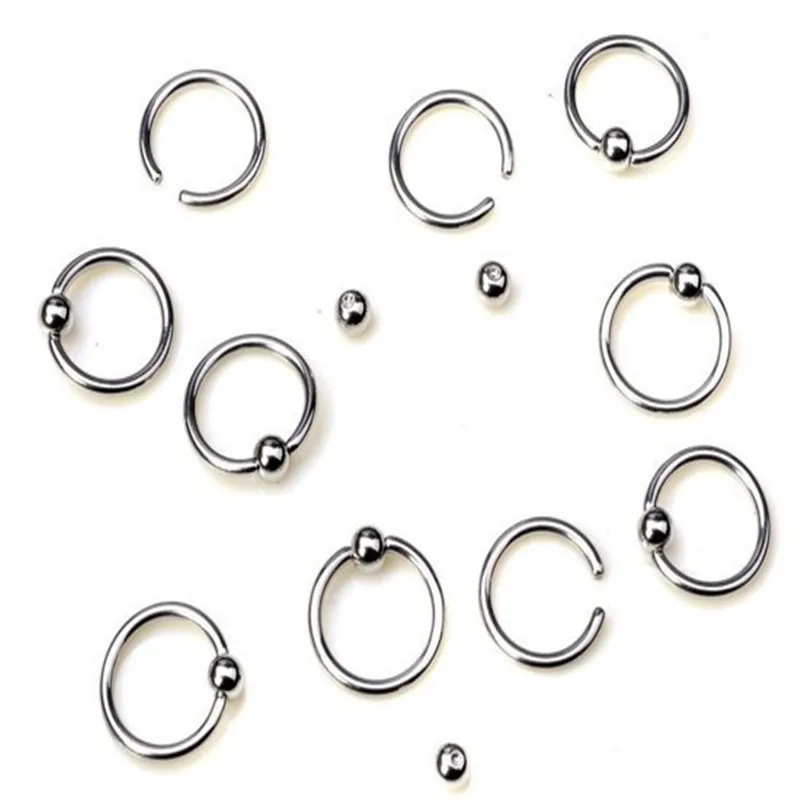 PINKSEE 20 Pcs Hot Sale Surgical Stainless Steel Circular Eyebrow Nose Studs Piercing Rings Body Jewelery Wholesale
