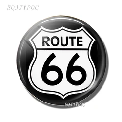 Route 66 Sign Fridge Magnet  30mm 50mm Glass Cabochon Magnetic Refrigerator Stickers Note Holder Home Decor Travel Gifts