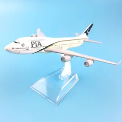 JASON TUTU 16cm Plane Model Airplane Model Pakistan PIA Boeing 747 Aircraft Model Diecast Metal Airplanes 1:400 Plane Toy Gift