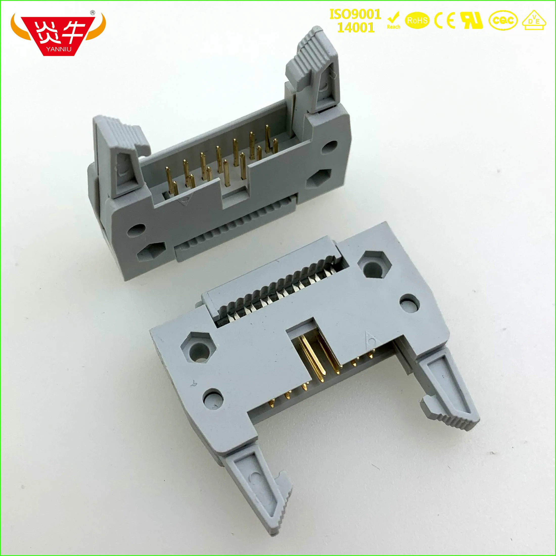 

50Pcs CRIMPING ROW LINE DC2-DIDC14P SOCKET BOX 2.54mm PITCH EJECTOR HEADER CONNECTOR 2*7P 14PIN CONTACT PART GOLD-PLATED YANNIU