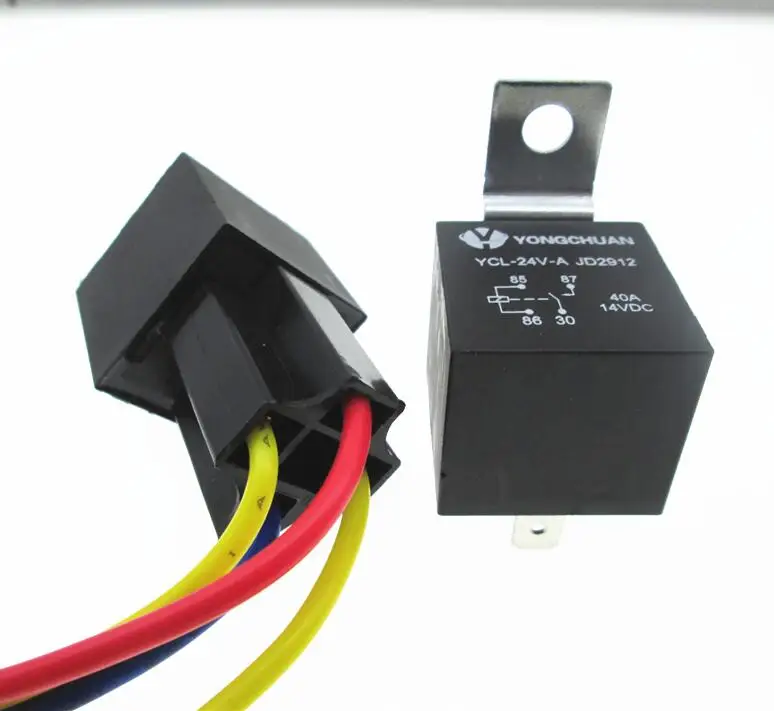 جديد السيارات سيارة 24 فولت التتابع JD2912 مقاوم للماء spdt قاعدة التتابع 24 فولت 24VDC DC24V 40A 4PIN