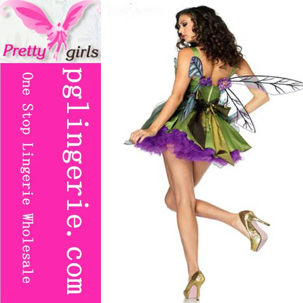 Halloween Costumes Women Cosplay Green Tinker Fairy Costume Lady Sexy Green Forest Elves Birthday Fancy Party Dress with Wings