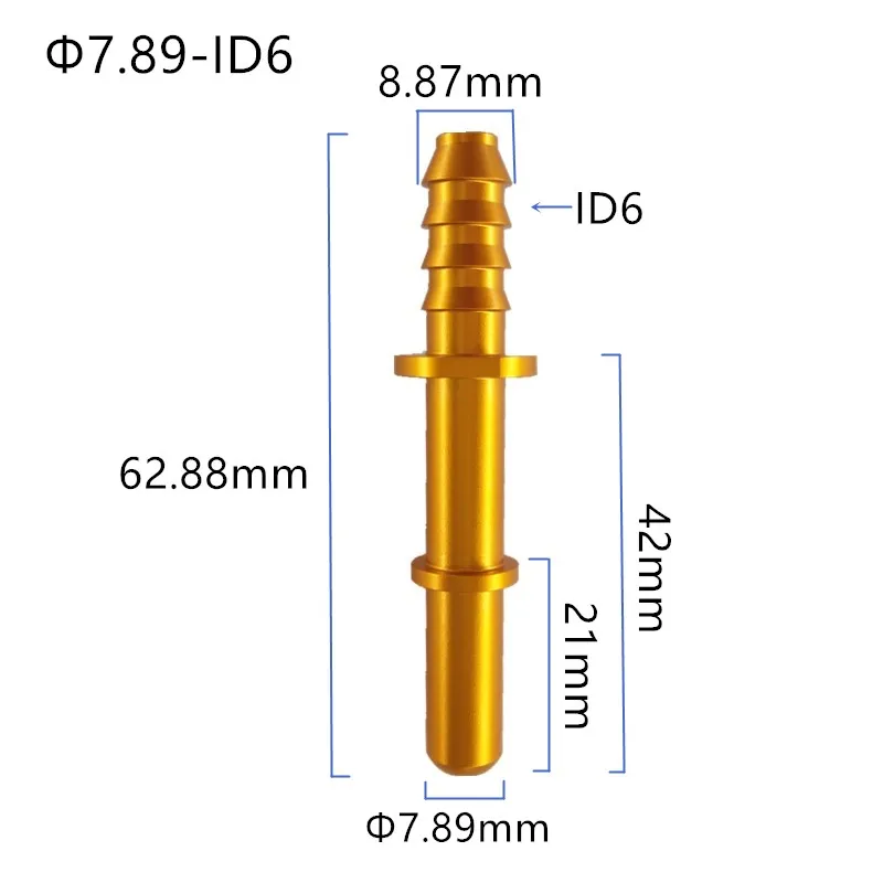 6.30 7.89 9.49 9.89 ID6 ID8 auto Fuel line quick connector universal general comon longer metal male connector 2pcs a lot