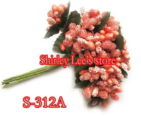 Wholesale--144 bunches=1440pcs Mini MIXED  Berry W/LEAF PICK CHRISTMAS CRAFTS,FAVOR BOX DECORATION