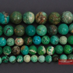 Wholesale Natural Stone African Green Turquoises Beads 4 6 8 10 12 MM Pick Size For Necklace Bracelet Making AGTB9