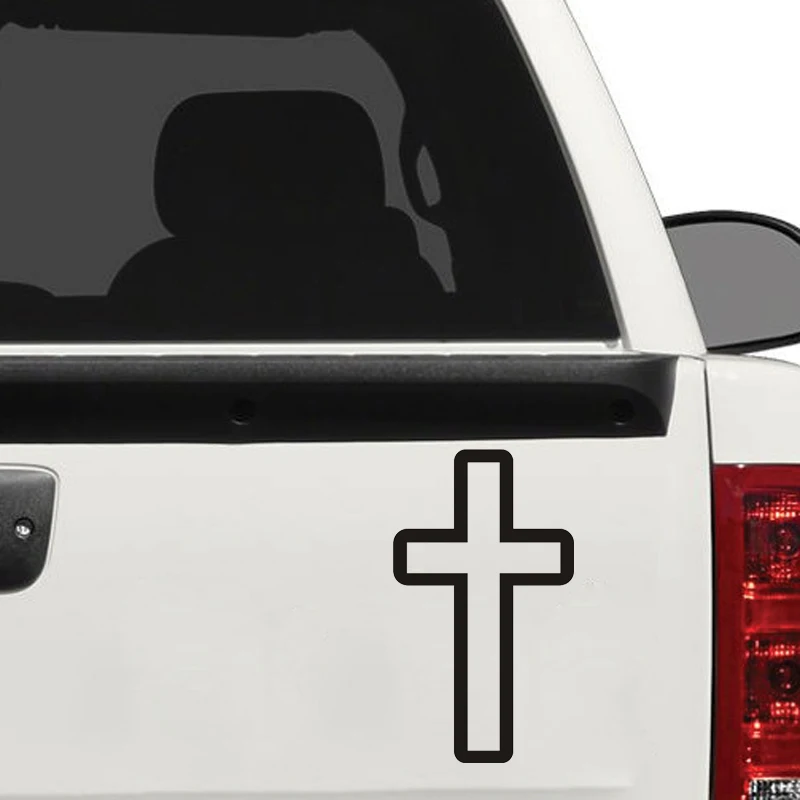 Cross Vinyl Decal Car Window Laptop Wall Bumper Stickers God Church Religious Jesus