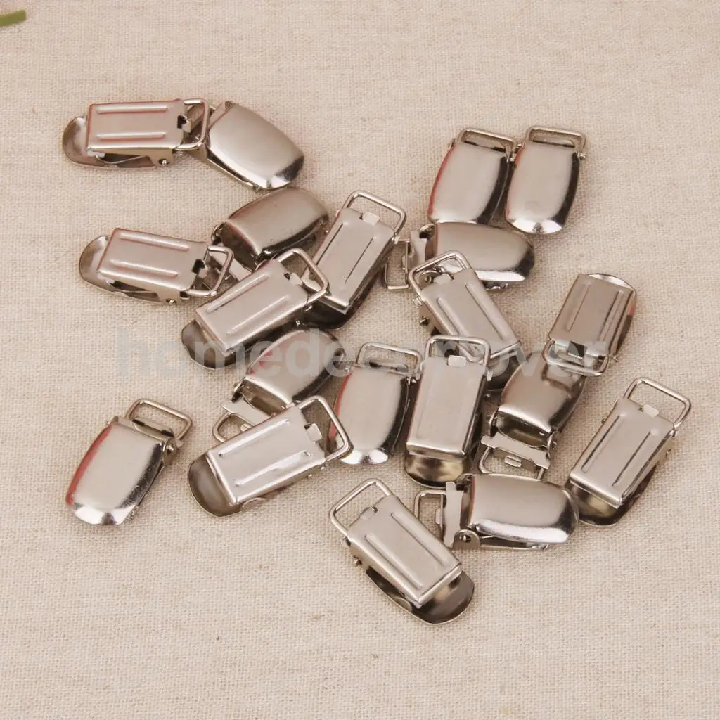 20x Metal Pacifier Suspender Clips Holder Crafts w Single Plastic Insert 1cm