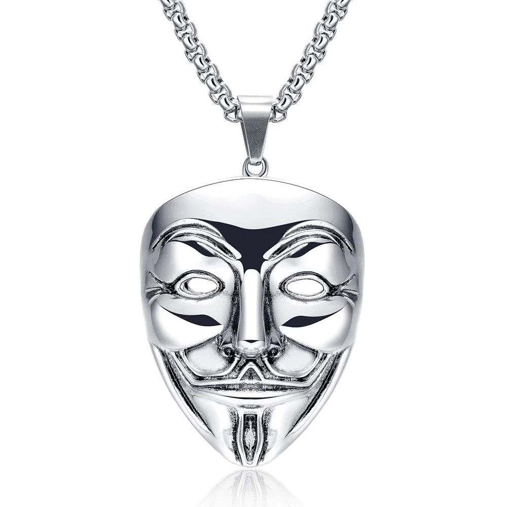 Car Pendant Decoration Mask Man V For Vendetta Rearview Mirror Trim Accessory Hanging Necklace Ornament Gift Car Pendant