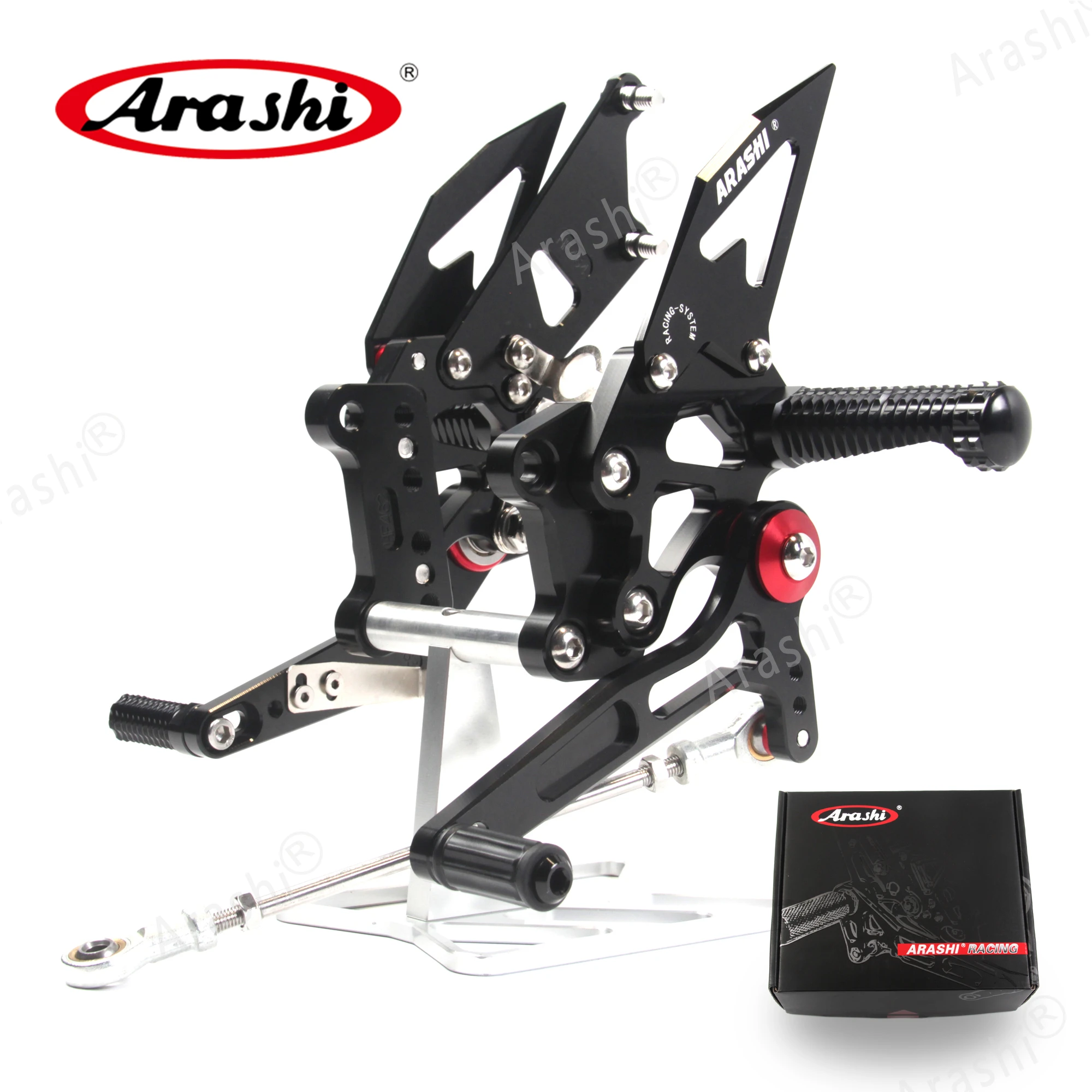 Arashi For KAWASAKI EX250J 2008-2012 CNC Adjustable Rider Footrest For KAWASAKI EX 250 J 2008 2009 2010 2011 2012 Foot Pegs