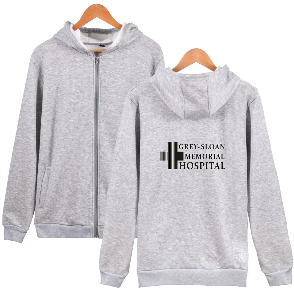 

LUCKYFRIDAYF Grey's Anatomy hospital men women zipper hoodies jacket casual tracksuit tops long sleeve zip up hooded sweatshirts