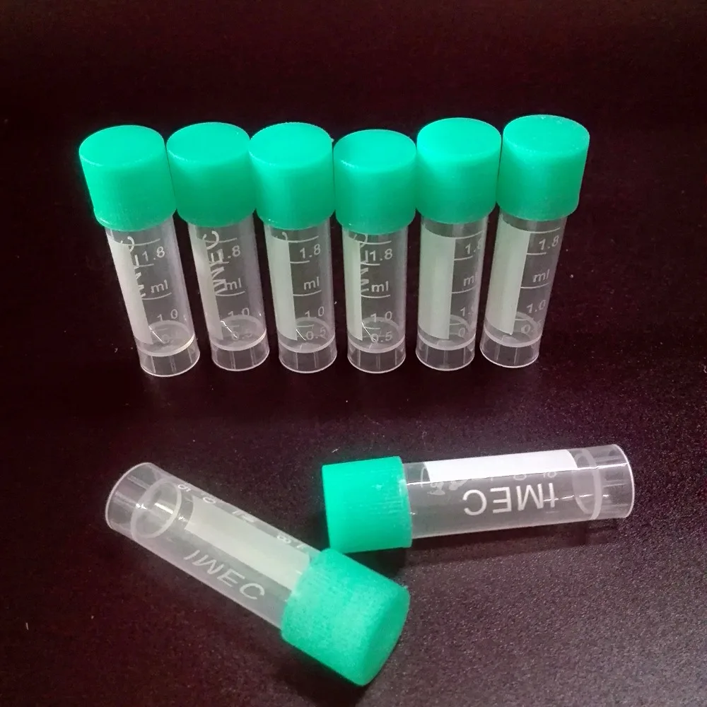 100pcs ,  Laboratory Freezing Tubes 1.8ml 2mL With Graduated PP Plastic Centrifuge Tube  With  Screw Cap