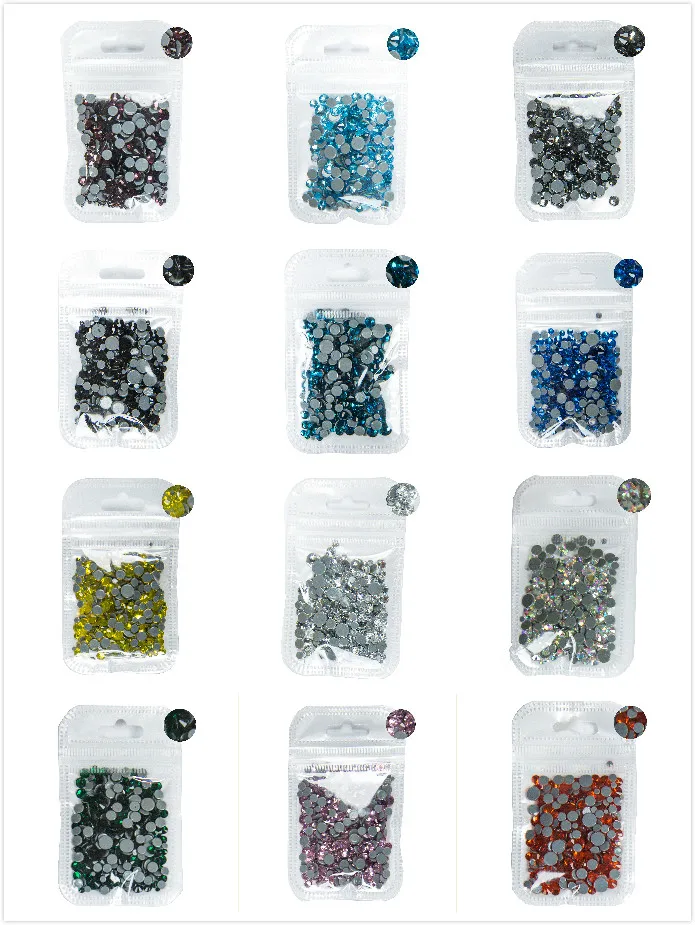 AAAA+ Best Quality Lt.Sapphire  Mix Size Hot Fix Rhinestone More Shiny Super Bright Nail Art Hotfix Iron On Stones. 10Gram