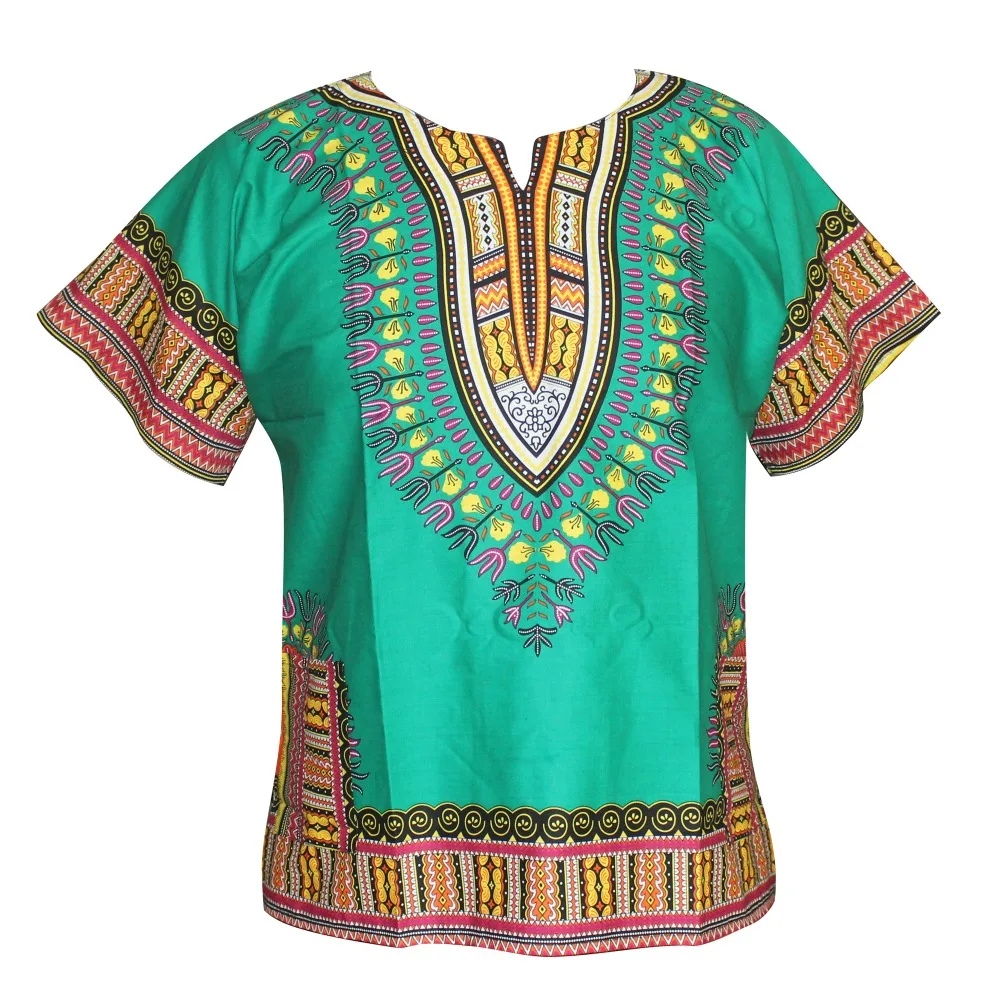 Unisex Cotton Dashiki Unisex Mens Women African T-Shirt Top Traditional Tribal Ethnic Succunct Hippie Top