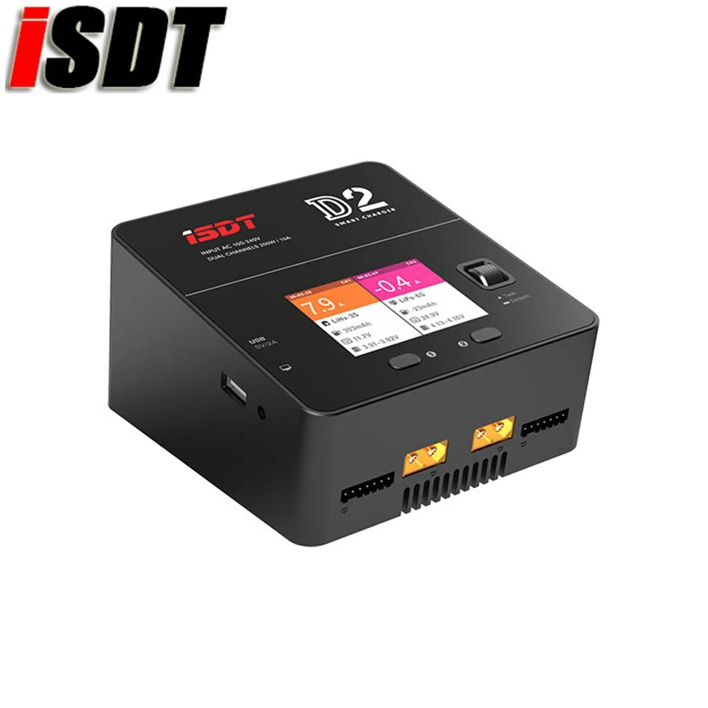 ISDT D2 200W 20A AC Dual Channel Output Smart Battery Balance Charger For 1-6S Li-Ion Life Nicd Nimh battery for RC Multicopter