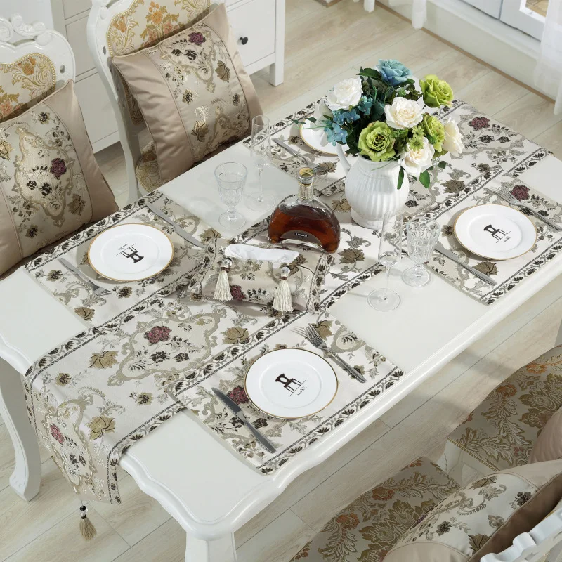 European-style High Quality Satin Table Runner Table Decoration For Home Party Wedding Christmas Decoration 2 Colors Available