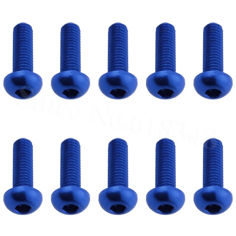 10pcs Colorful M3x10mm Hex Socket Screws Round Head Aluminum Anodized for FPV RC Drone Replacement Parts CNC