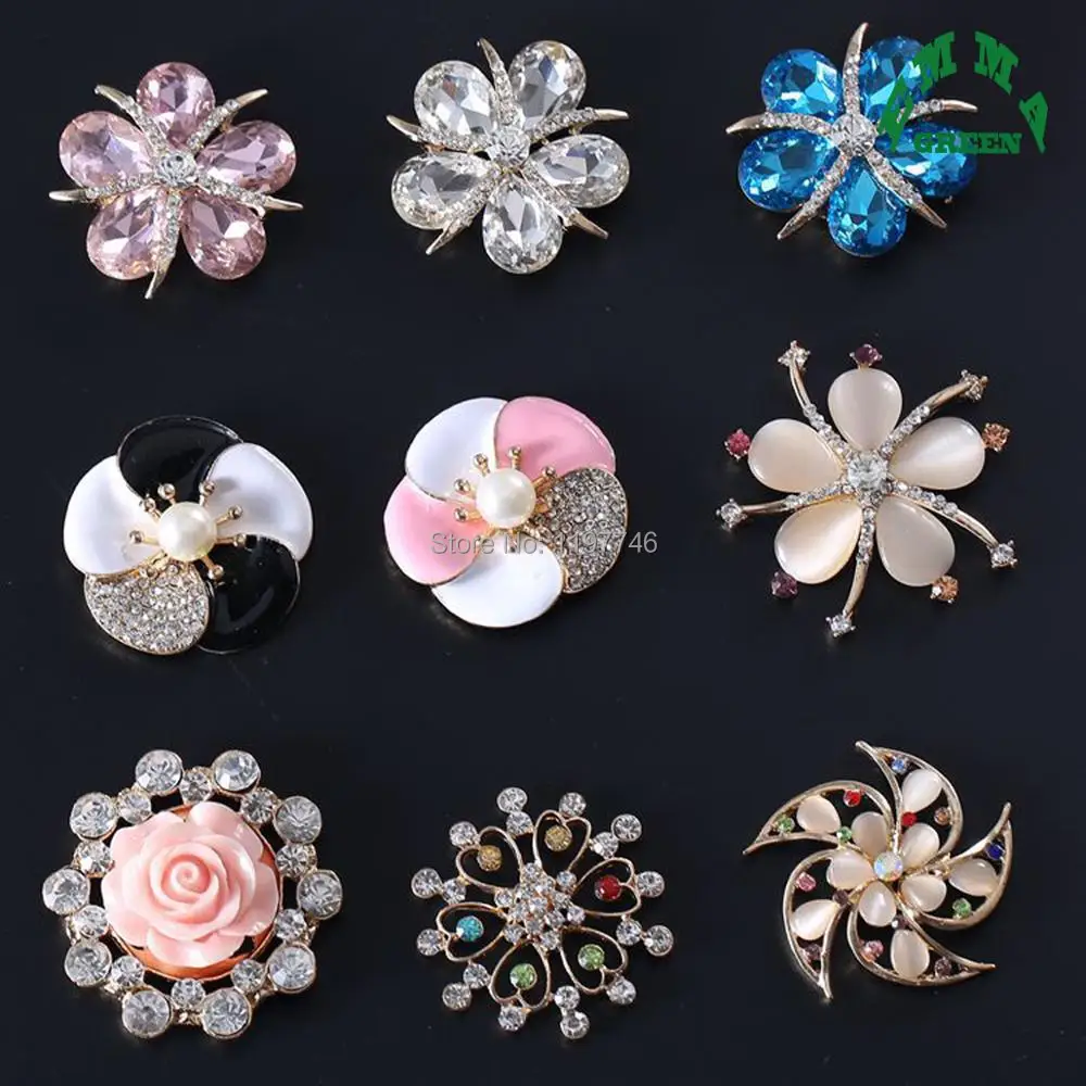 Lucky Flower Rose Snowflake Windmill Flowers DIY Flat Back Rhinestone Embellishments 10pcs Christmas Decoration Scrapbook