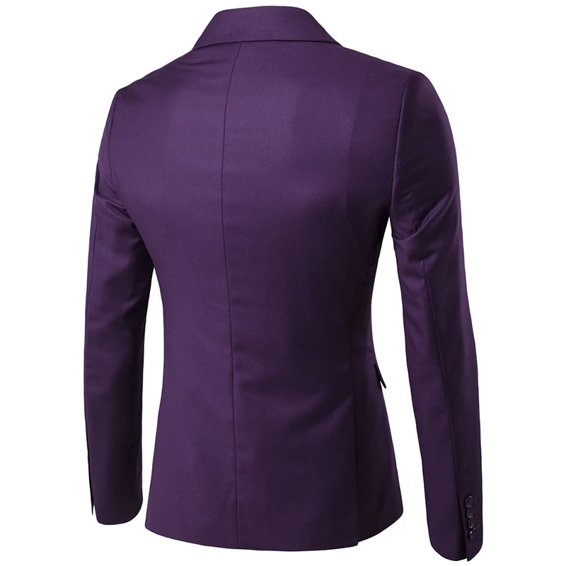 3pc Men Purple Suit (Jacket+Pants+Vest) Brand Slim Fit Elegant Suits With Pants Mens Grooming Busienss Tuxedo Suits Ternos S-6XL