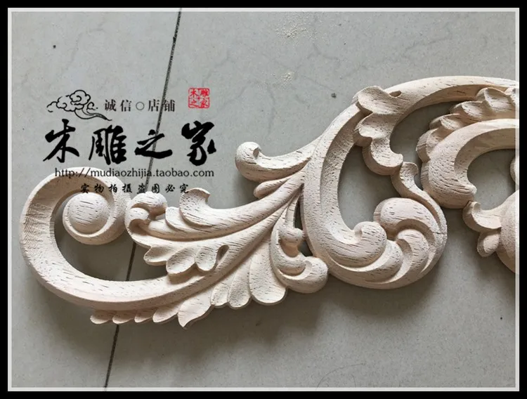 Dongyang woodcarving FLOWER  carved wood applique European furniture gate flower decoration flower bed flower wood cabinet