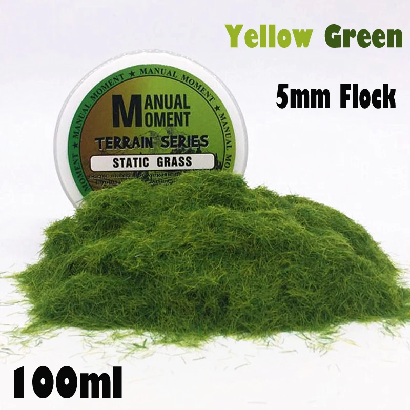 

Sandboxie Scene Model Materia Yellow Green Turf Flock Lawn Nylon Grass Powder STATIC GRASS 5MM Modeling Hobby Craft Accessory