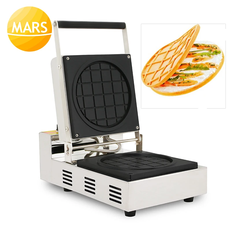 Commercial Round Savory Waffle Maker Electric 110v 220v Waffle Baker Iron Plate Filled Waffle Machine Pan Cake Maker Equipment