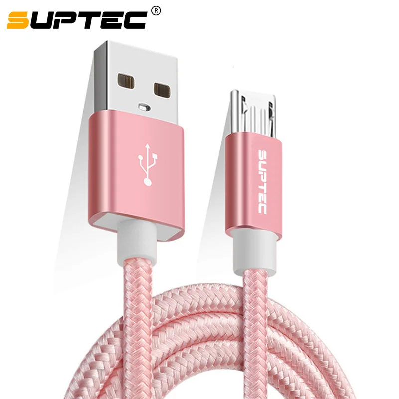 SUPTEC Fast Charging Micro USB Cable 1M 2M 3M Nylon Braided Snyc Data Cord for Android Xiaomi Samsung Sony Mobile Phone Charger