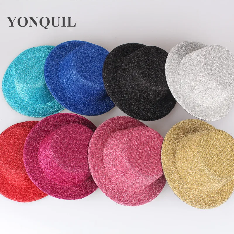 13CM Blingbling Fascinator Base Sequin Millinery Base Wedding Headwear DIY Hair Accessories Party Fedoras Craft 9Color Available