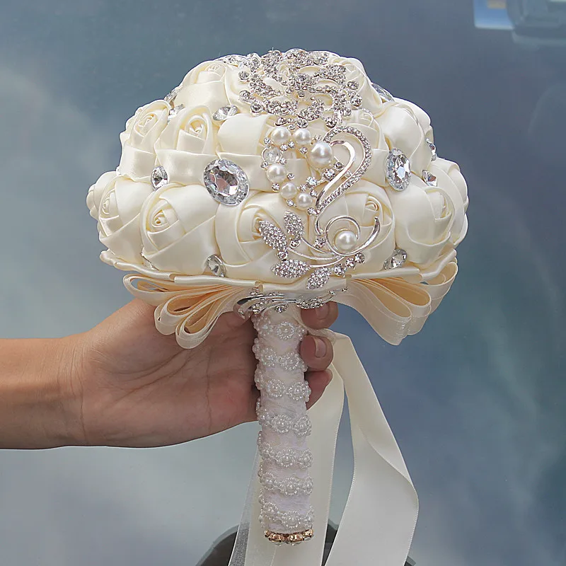 人工結婚式のブーケWIFELAI-A,手作りの花,ラインストーン,クリスタルのブライドメイド,ウェディングブーケ用