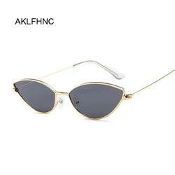 Classic Cat Eye Alloy Sunglasses Woman Brand Designer Small Frame Sun Glasses Female Vintage Metal Oculos Feminino