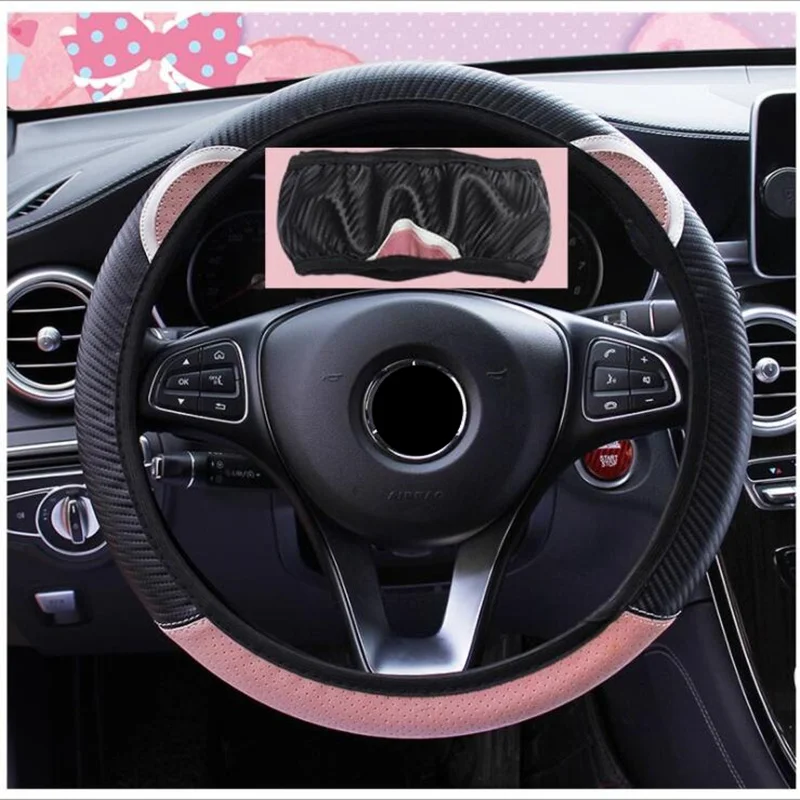 Cat Car Steering Wheel Cover Comfortable Anti-Slip Auto Steering-Wheel Cover Kawaii Car Wheel Cover Pink Car Accessories